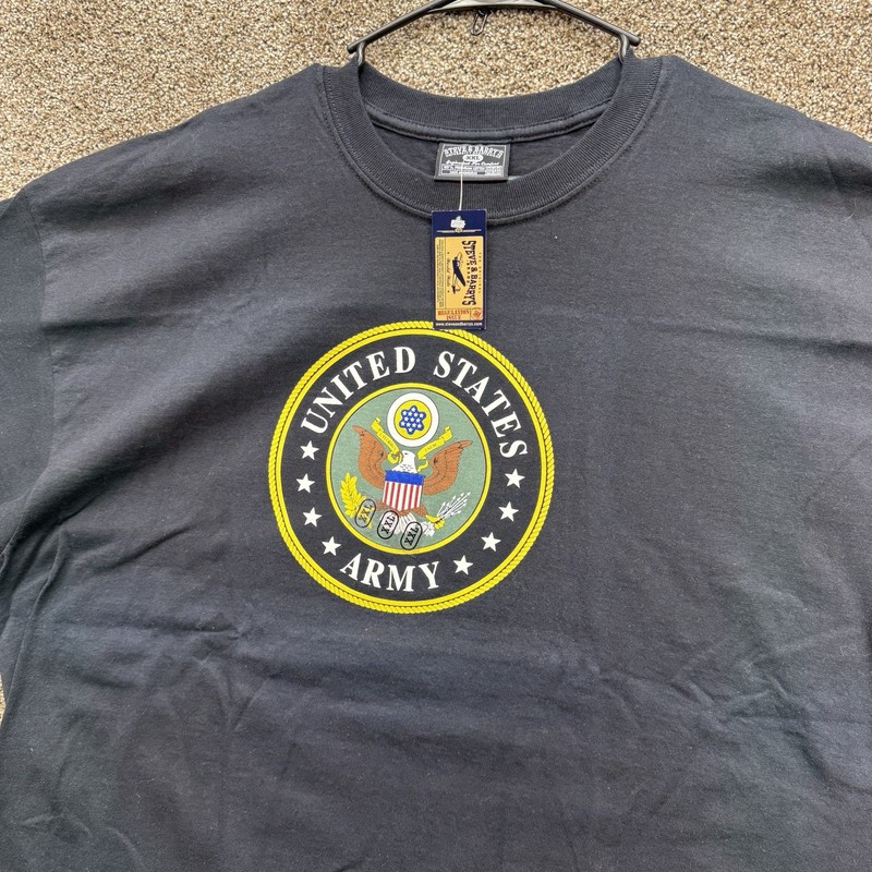 United States US Army Crest Logo T-Shirt Men's XXL Black Steve & Barry's NWT gallery