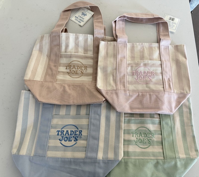 Trader Joe’s mini canvas tote bags- Brand New w/tags
