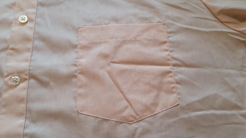 HABAND Casual Button Down Short Sleeve Shirt Light Peach Color - Mens 17 gallery