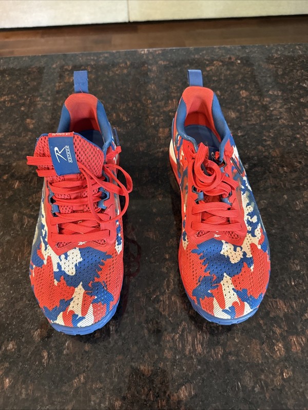 Reebok Men’s Rothco Nano X1 Trainers Red/White/Blue Camo, Size 11