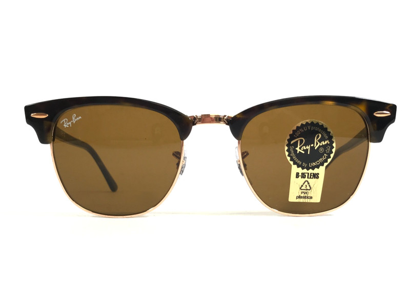 Ray-Ban Sunglasses RB3016 CLUBMASTER 1309/33 Polished Havana w B-15 Lenses 49 mm gallery
