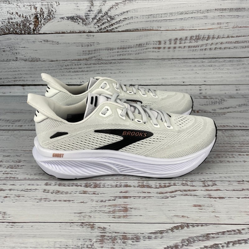Brooks Ghost 18 Womens 8.5 B Running Shoes White Black Rose Gold gallery