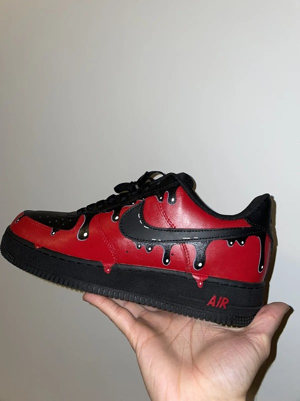 Air Force 1 Custom Shoes Retro Red Cartoon Graffiti Halloween Blood Black Drip gallery