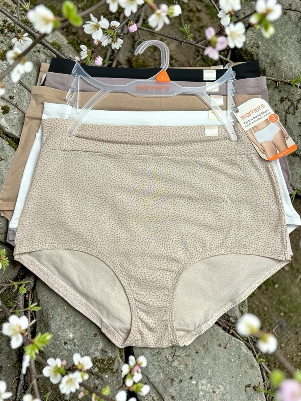 Warners No Muffin Top Stretch Cotton High Waist Brief Panties 5 pack~GREAT FIT!
