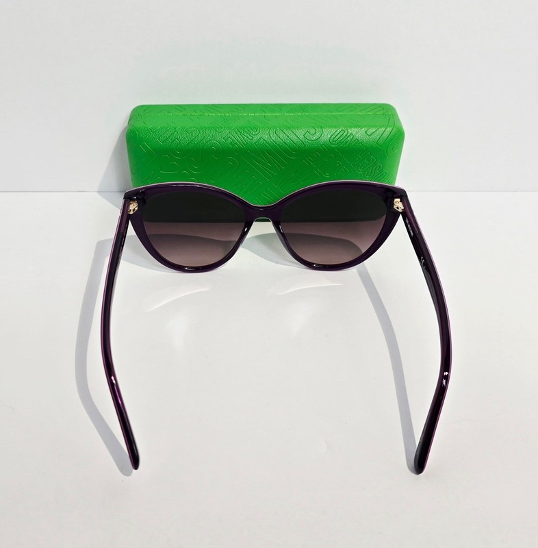 Love Moschino MOL043/S Women's Cat-Eye Sunglasses Burgundy Plum Pink Lens Case gallery