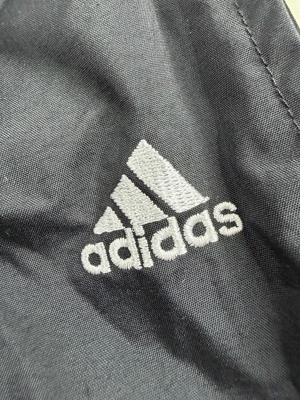Vtg Adidas Track Pants Mesh Lined Striped Black Baggy Ankle Zip 2000s Y2K Mens M gallery