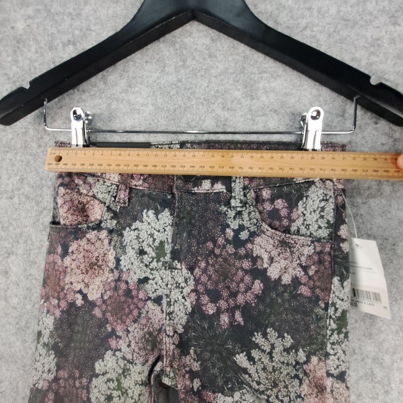 J Brand Jeans Womens 24 Black Floral Print Super Skinny Mid Rise NEW 8951 gallery