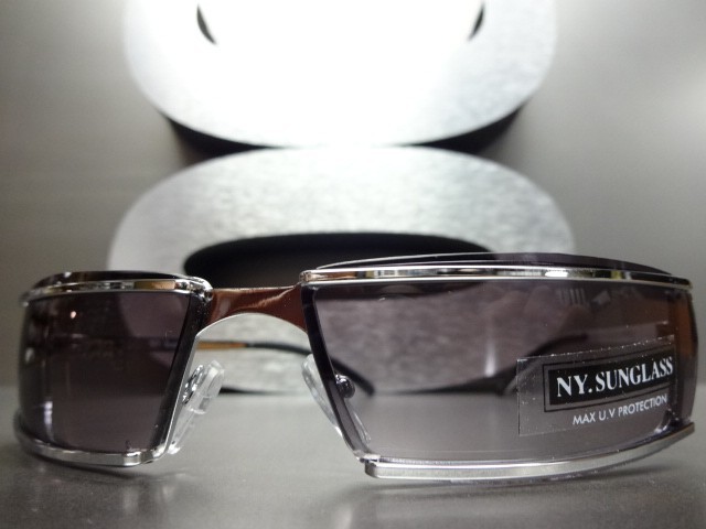Mens Women SLEEK CONTEMPORARY MODERN STYLE SUN GLASSES Fashion Frame Gold Silver gallery
