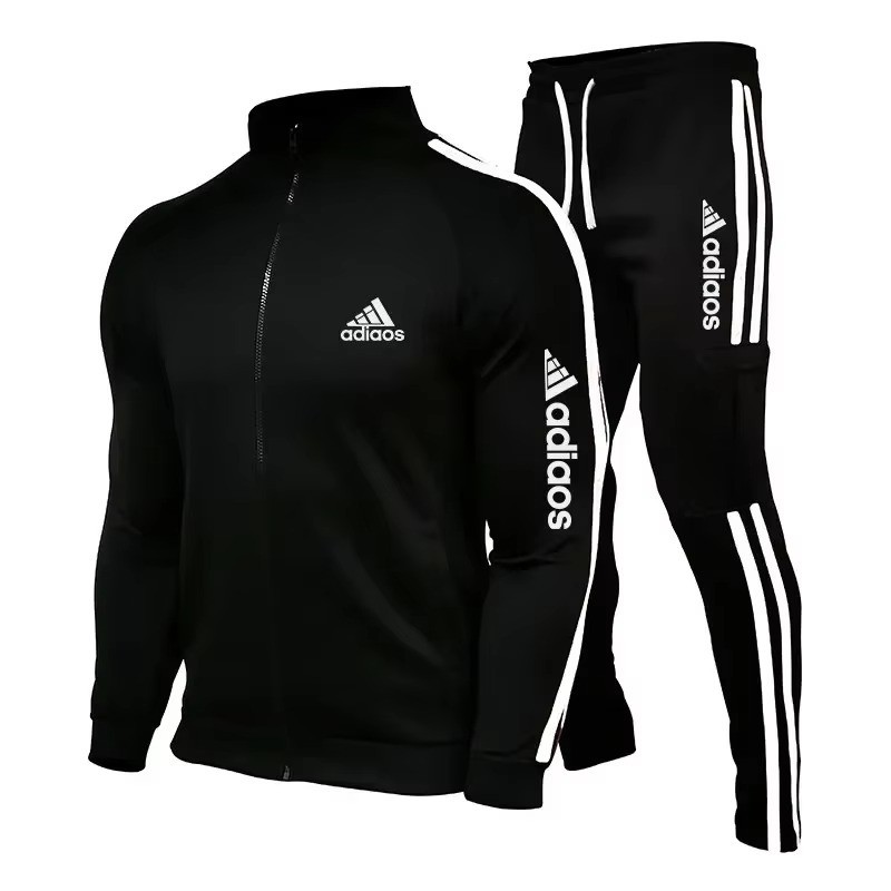 2025 New Men’s Zipper Tracksuit Set Sweatshirt and Sweatpants Sports Suit Runnin