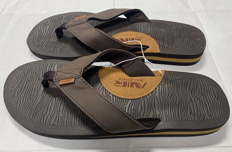Air Balance Brown Sandals Flip Flops Men’s Size 13 14 15 Surf Beach