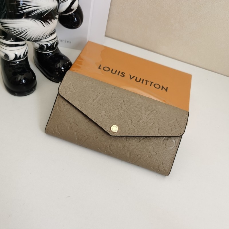 Louis Vuitton Sarah Wallet Monogram Empreinte Tourterelle Beige Leather