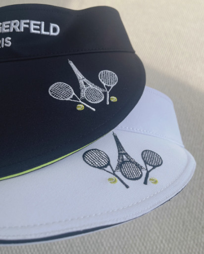 KARL LAGERFELD Black Hat Visor Logo NEW gallery