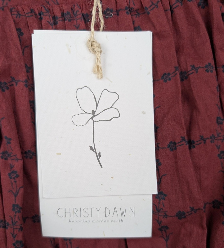 Christy Dawn Addison Dress Womens Large Midi Crimson Trellis Milkmaid Whimsigoth gallery