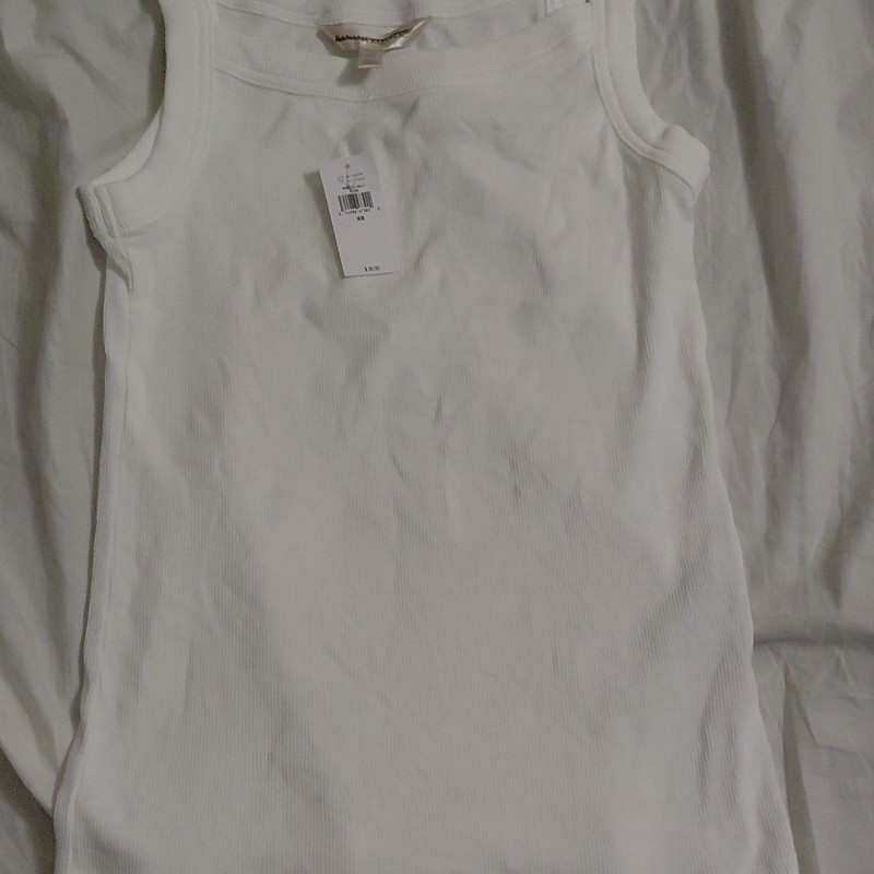 Abercrombie Women’s White Ribbed Round Neck Sleeveless Knit Tank Top XS