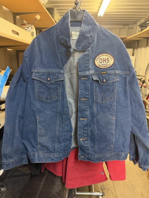 Wrangler Blue Jean Jacket Men's 46 46" Chest Button Point Collar Pockets