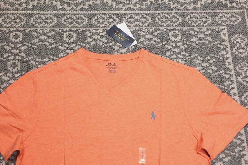 New Polo Ralph Lauren Men's V-Neck T-Shirt Tee - LARGE - Orange Heather gallery