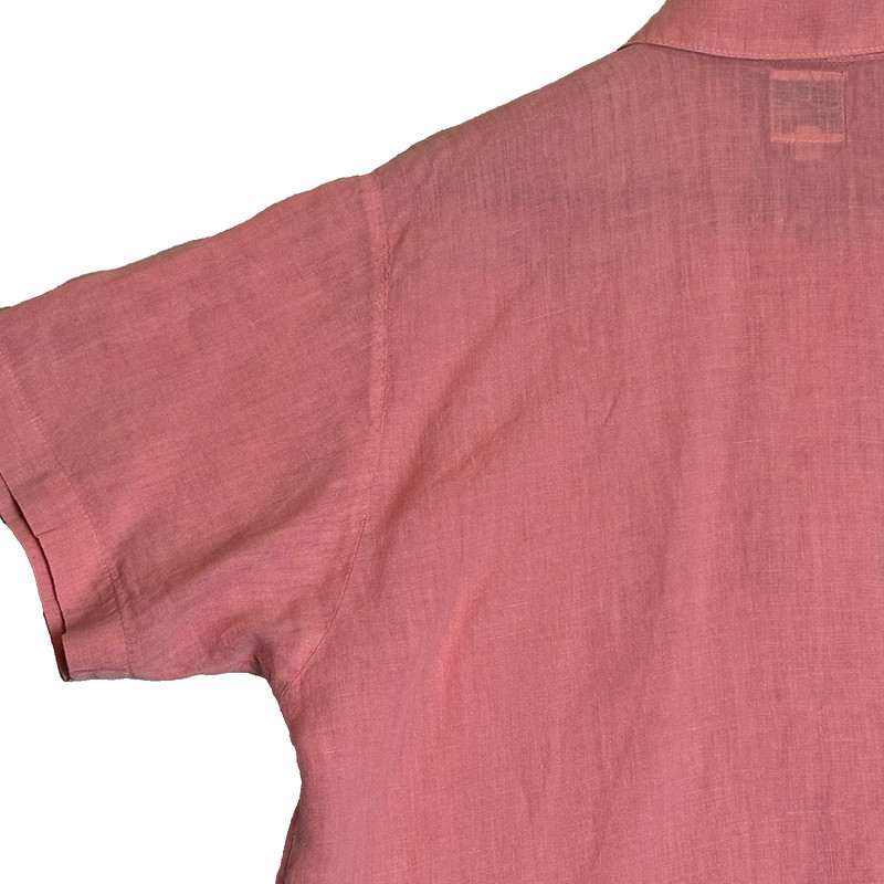 Via Vai Blouse Shirt Linen by Pollero Pink Designer Boxy Button Up WMs SZ Small gallery