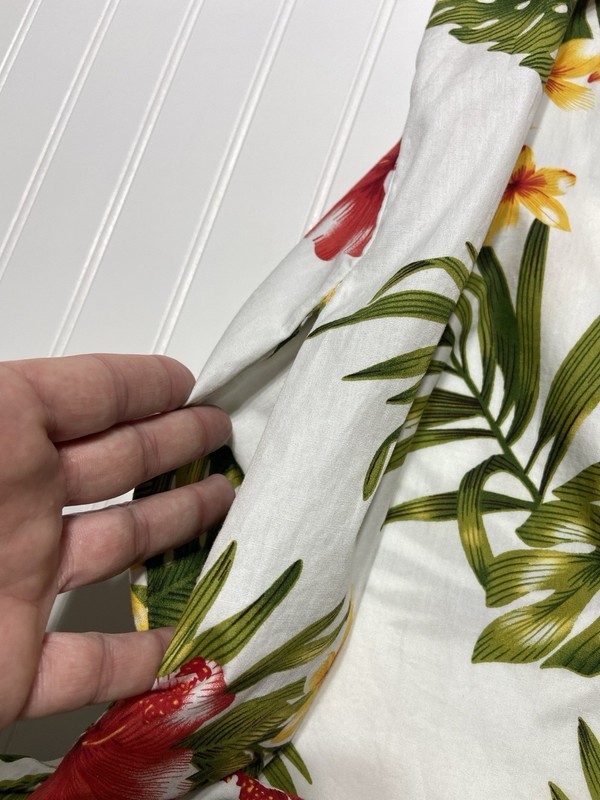 Puanani RJC Hawaiian 100% Cotton Muumuu Midi Dress L Made In USA Hibiscus gallery