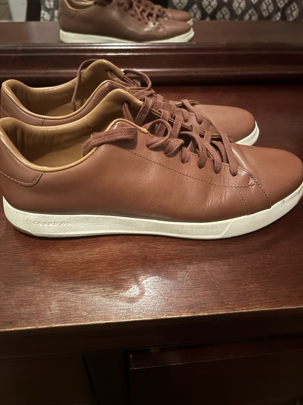 Cole Haan GrandPro Men’s Brown Leather Lace-Up Sneakers Size 10, worn 2 times