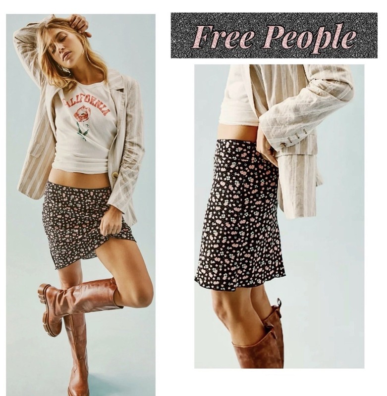 NWT Free People Women's IRL Ditsy-Print Pull-On Skirt Size 4 gallery