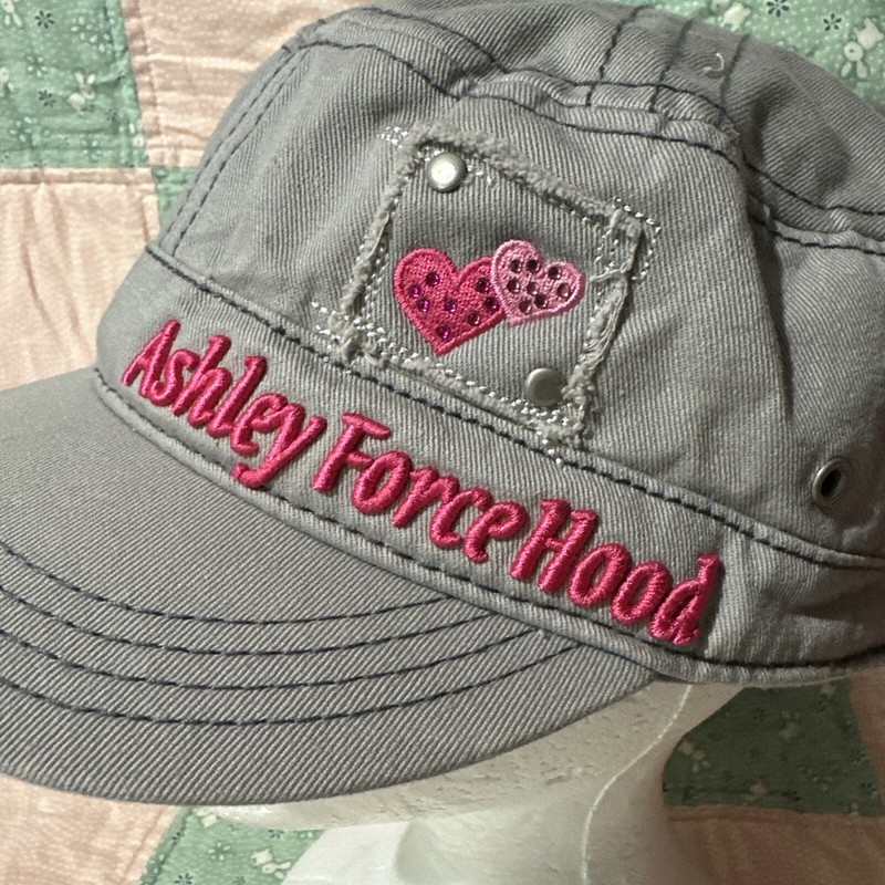 Main Gate Army Cap Womens Gray Solid Canvas Lined Strapback Ashley Force Hood gallery