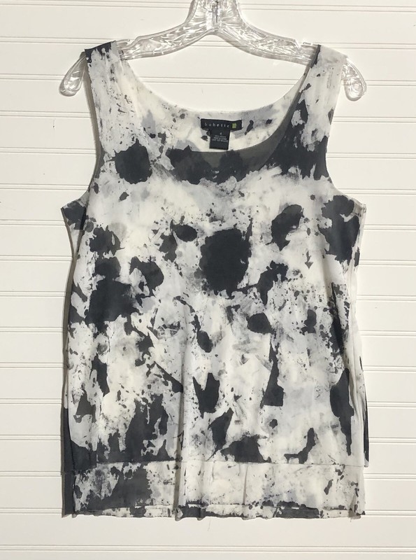 Babette Lined Mesh Black/White Paint Splat Bi-Level Tank Top Women’s 4
