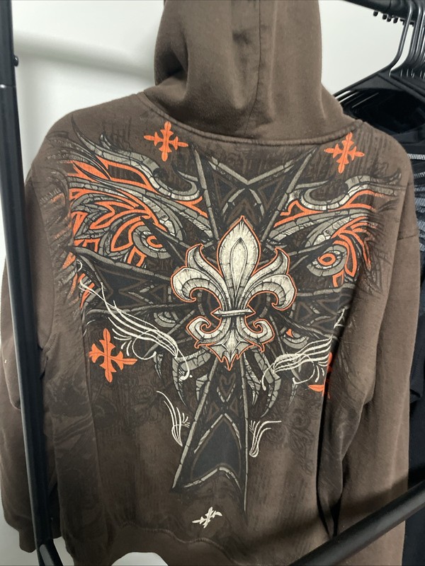 Rare Y2K AOP MMA Elite Zip Up Hoodie With Faux Fur gallery