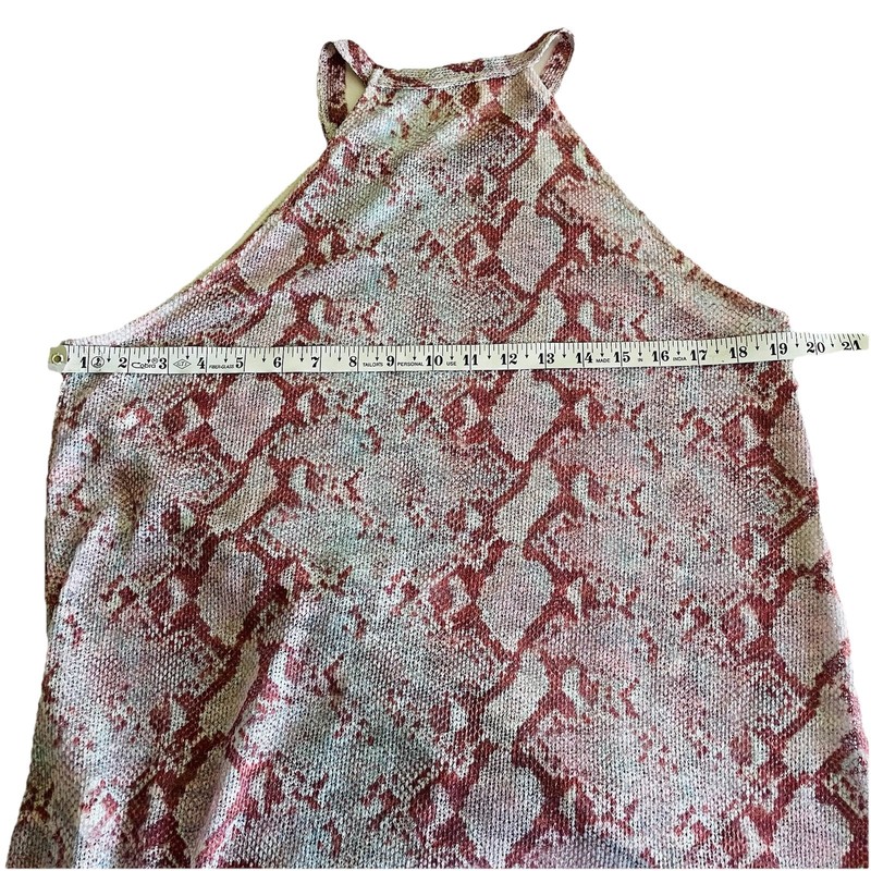 NWT! $28 Bibi Womens Size Small Pink Snakeskin Sleeveless Sheer Top Cami Shirt gallery