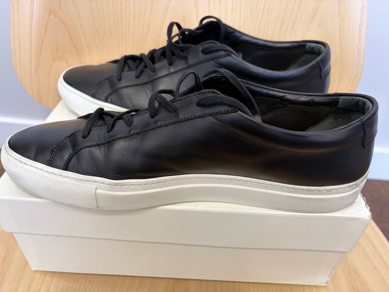 COMMON PROJECTS Original Achilles Low Top Black w/White Sole Sz 14-US/47-EU gallery