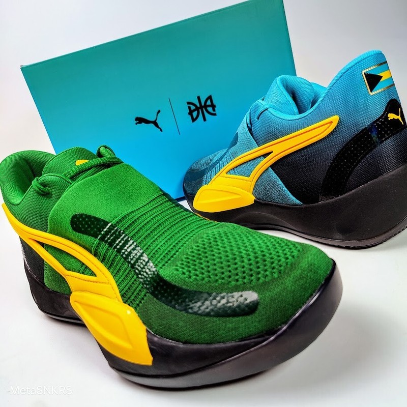 Puma Rise Nitro US 10.5 Men's Blue Green Yellow Basketball Rare 378489 01 NIB gallery