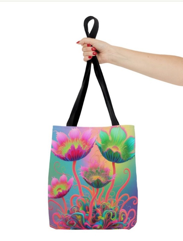 Tote Bag AOP Neon Flower gallery