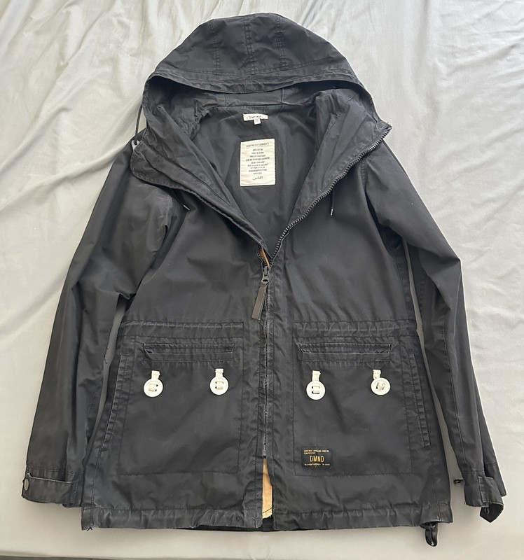 Diamond Supply Co. Men’s Black Hooded Jacket, Zip/Button Pockets – Size M