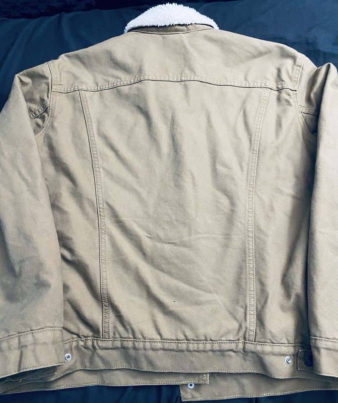LEVIS MENS XL JACKET RANCHER SHERPA LINED Khaki CANVAS WORK TOUGH TRUCKER COAT gallery