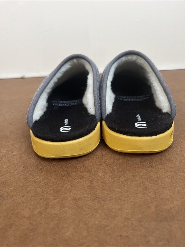Mahabis® EU41 US9.5-10W US 8 M Curve™ Wool Slippers in Larvik Grey/Skane Yellow gallery