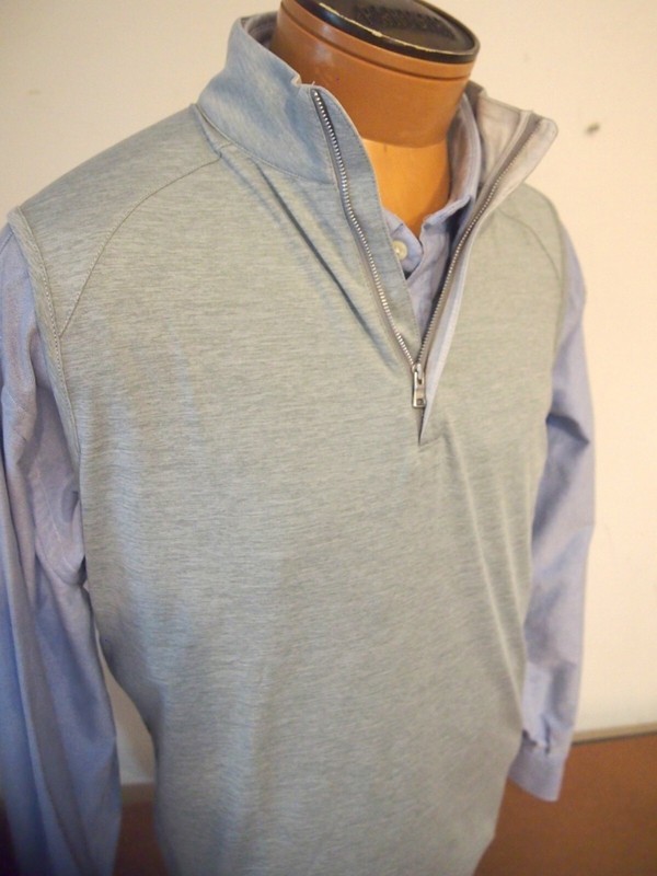 Peter Millar Crown Crafted Stealth Quarter Zip Vest NWT Large $125 Gale Grey
