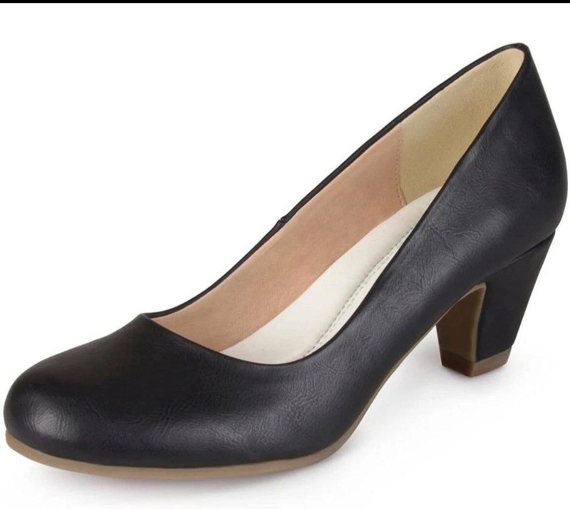 Journee Collection Luu-m Black Padded Block Heel Pumps US 10 M NIB