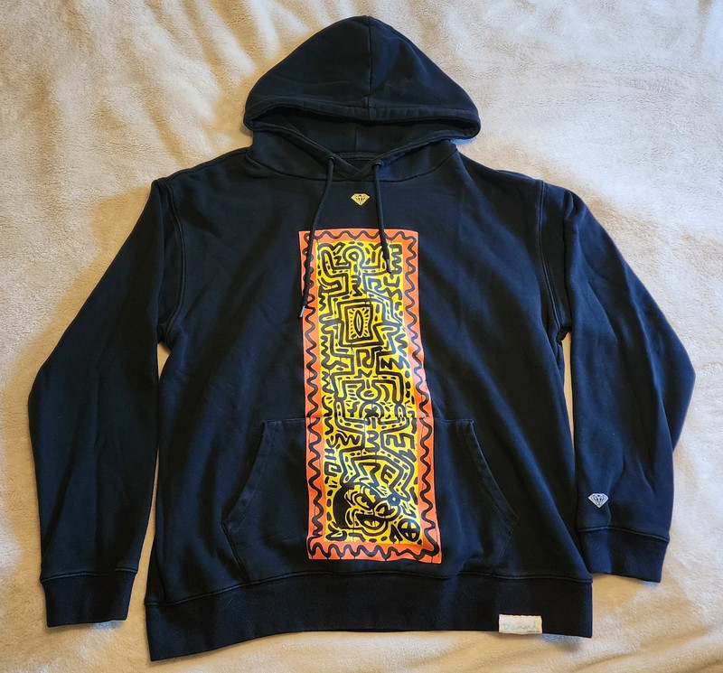 Diamond Supply Co. Disney Mickey Mouse x Keith Haring Pullover Hoodie Black L
