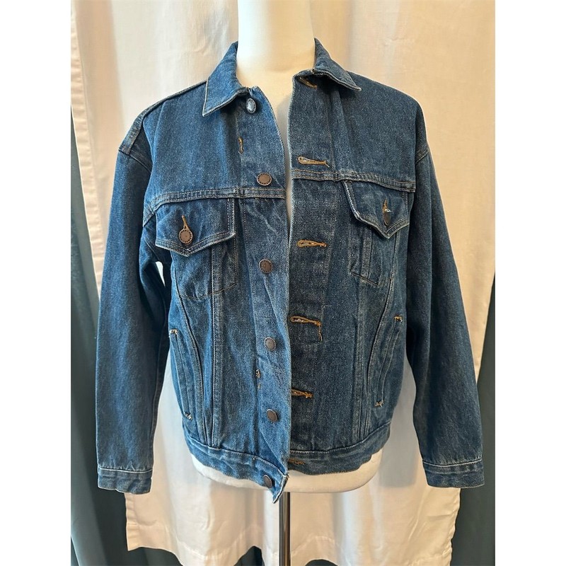 Haleman Jeans Wear Vintage Denim Jacket Blue Embroidered Horse Design Unisex gallery