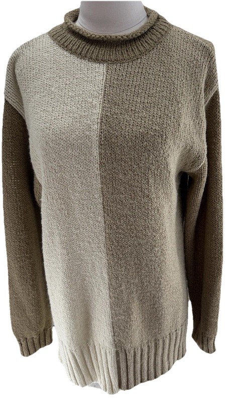 Classic Elements Pullover Tunic Sweater L Ivory Beige Classic Preppy Grandmacore