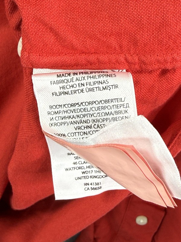 Polo Ralph Lauren Red Classic Fit Button Down Garment Dyed Oxford Shirt Medium gallery
