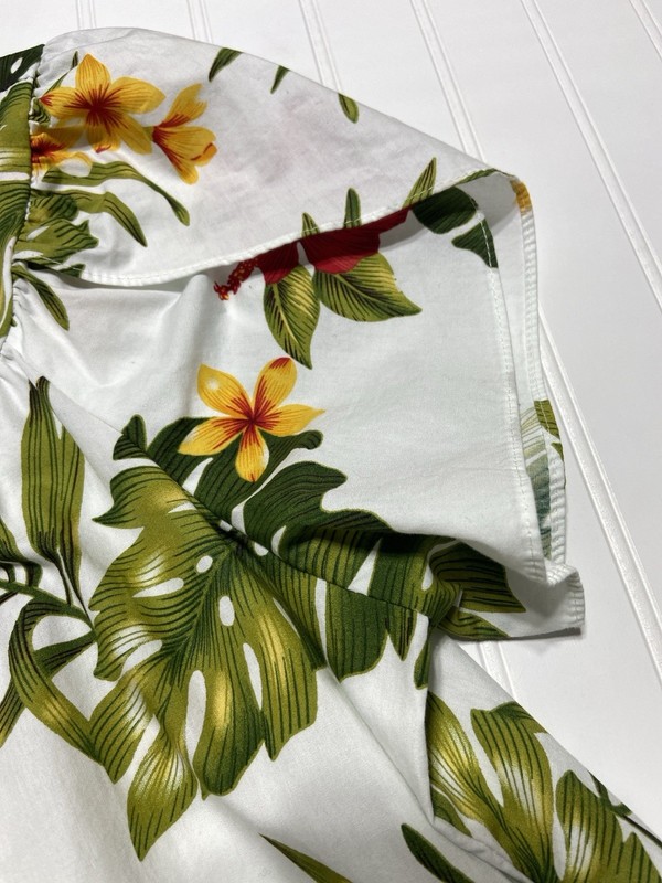 Puanani RJC Hawaiian 100% Cotton Muumuu Midi Dress L Made In USA Hibiscus gallery