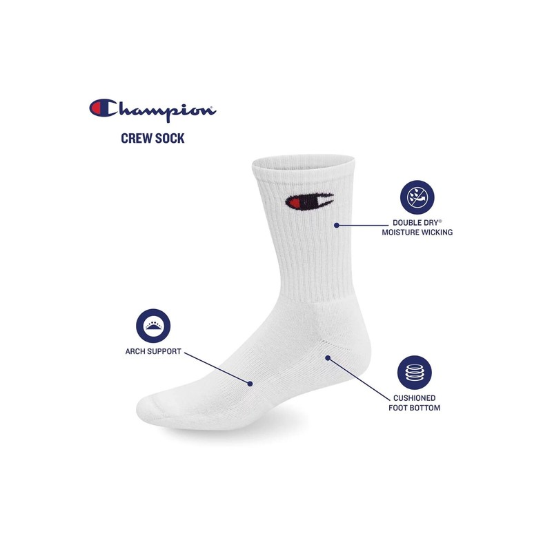 Champion® Men's 6 Pairs Ankle Socks " DOUBLE DRY & ARCH SUPPORT & CUSHIONED " gallery