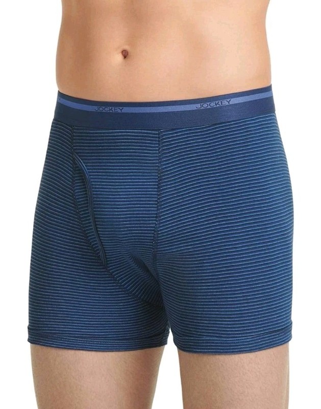 Jockey Men's Classic 5" Full-Rise Boxer Brief, Small (28-30) 3-Pack, Black/Blue gallery