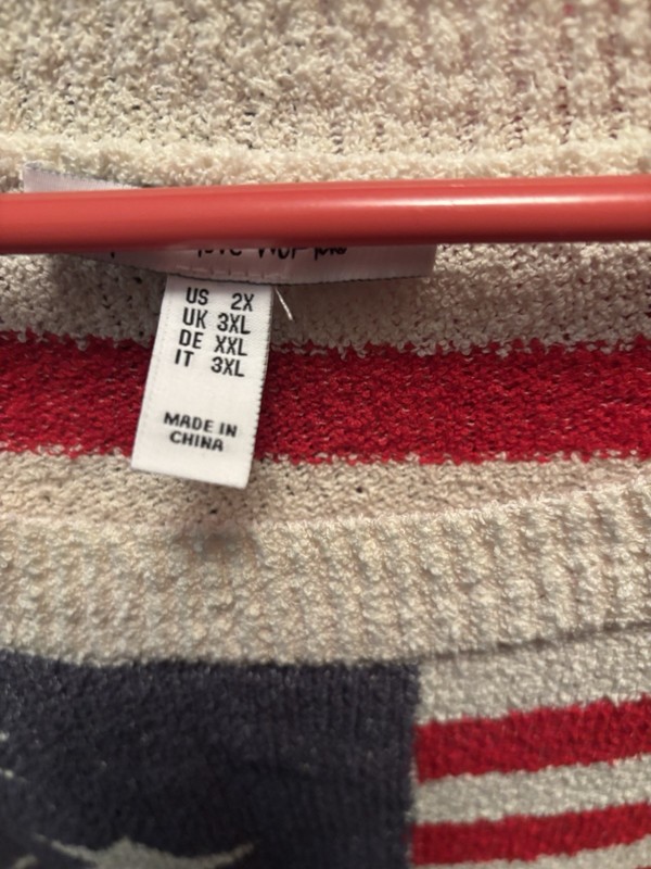Women’s Plus 2X Striped Multicolor Wool Blend Knit Pullover Sweater