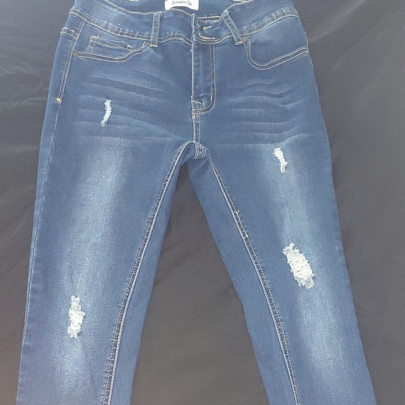 Between Us Women’s Skinny Slim Fit Dark Wash Stretch Denim Jeans Blue Size 9