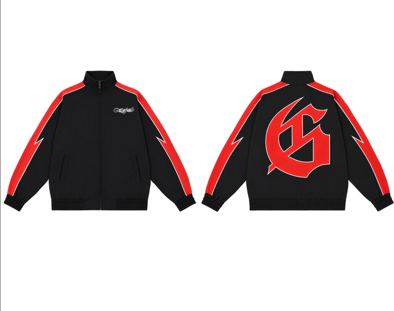 Unisex Embroidery Street Sports Jacket Godspeed Color Blocking Full Zip Jackets