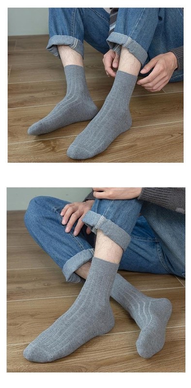 12 Pairs Men's Grey Sports Crew Socks Work Athletic Cotton Socks Size 9-11 10-13 gallery