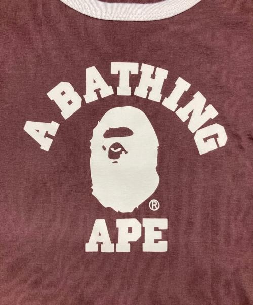 A BATHING APE Cropped Trim T-Shirt Women's Brown M Cotton Slim Fit gallery