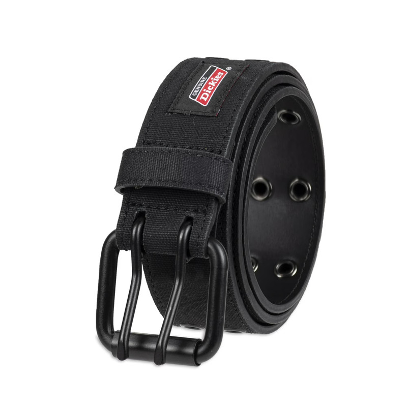 Genuine Dickies Men’s Black Grommet Adjustable Belt Double Prong Buckle 50/52
