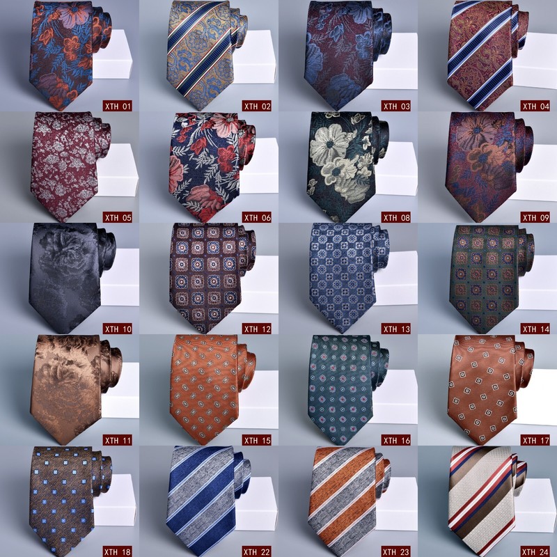 Fashion Classic Tie JACQUARD WOVEN 100% Silk Men’s Necktie Tie 3.15 inch/8 cm